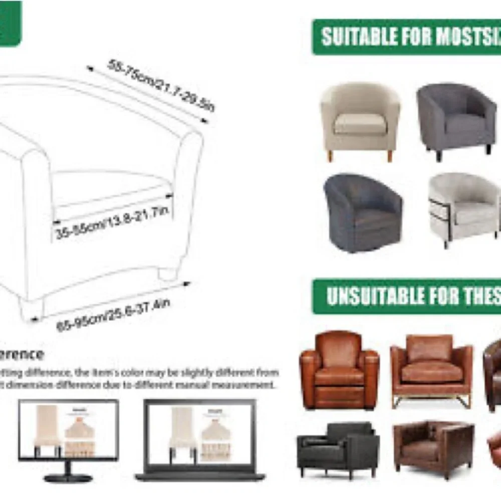 Tub Chair Slip Black